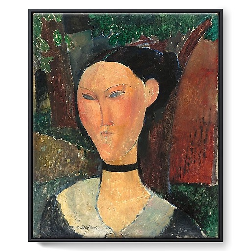 Femme au ruban de velours (framed canvas)