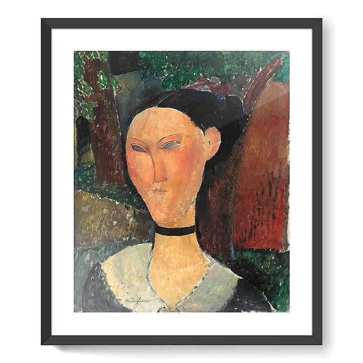 Femme au ruban de velours (affiches d'art encadrées)