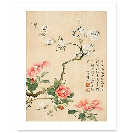 Album illustré de dix feuillets : Fleurs et insectes, dynastie Qing (affiches d'art)