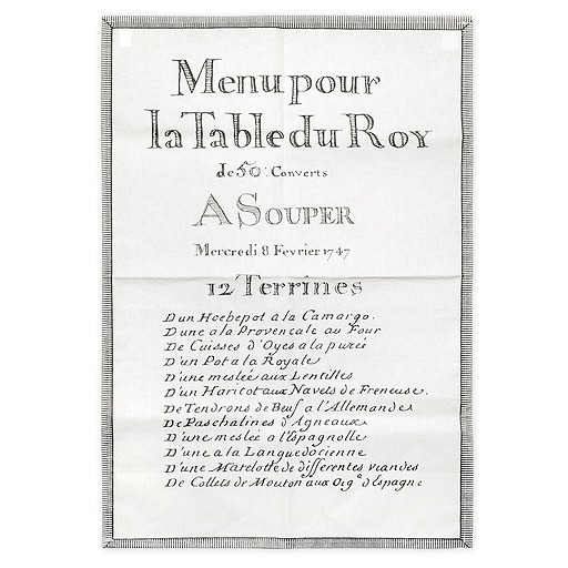 Tea towel "12 Terrines Menu du Roy"