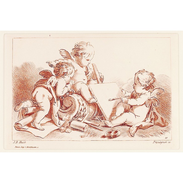 Three "amours" with the attributes of the arts