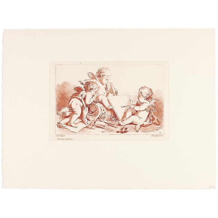 Three "amours" with the attributes of the arts