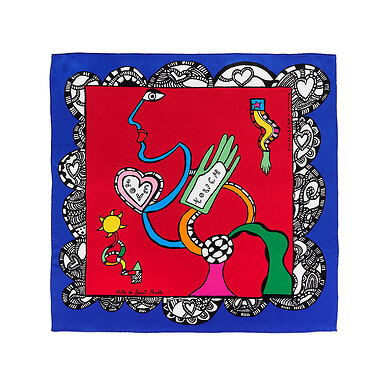 Foulard Deux visages Niki de Saint Phalle 70x70cm