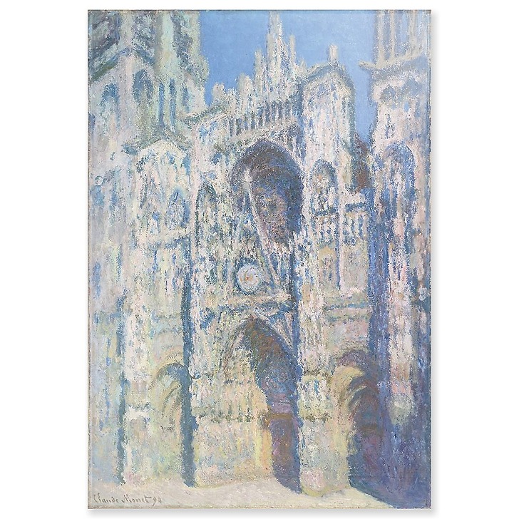Rouen Cathedral: The Portal and the Saint-Romain Tower in Full Sun, Harmony in Blue and Gold (acrylic panels)