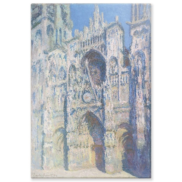 Rouen Cathedral: The Portal and the Saint-Romain Tower in Full Sun, Harmony in Blue and Gold (aluminium panels)