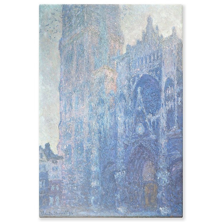 Rouen Cathedral: The gate and the Saint-Romain tower, morning effect, White harmony (aluminium panels)