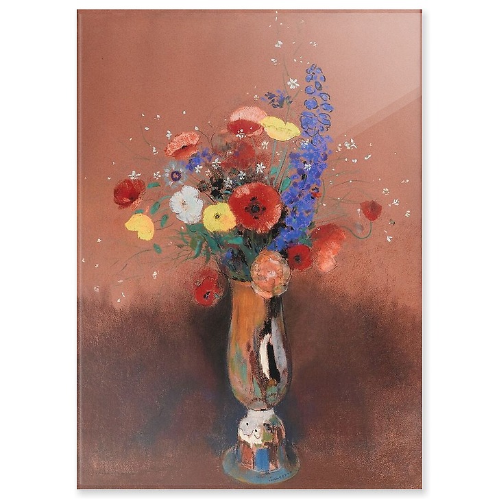 Bouquet de fleurs des champs dans un vase à long col (panneaux acryliques)