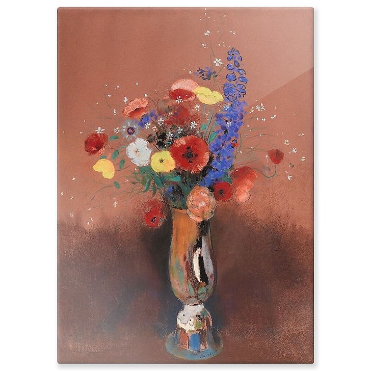 Bouquet de fleurs des champs dans un vase à long col (panneaux aluminium)