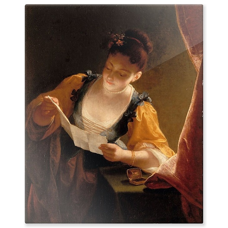 Young Woman Reading a Letter (aluminium panels)