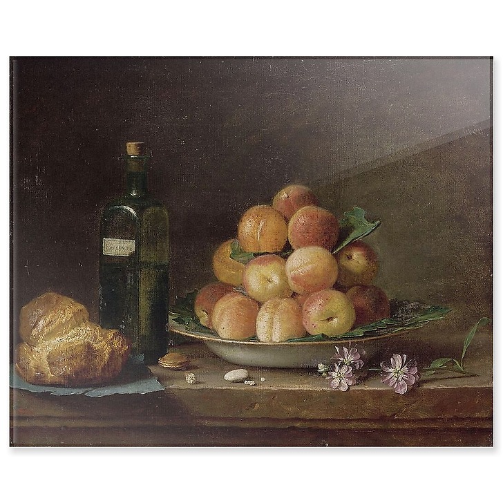 Nature morte aux pêches et à la brioche (panneaux acryliques)
