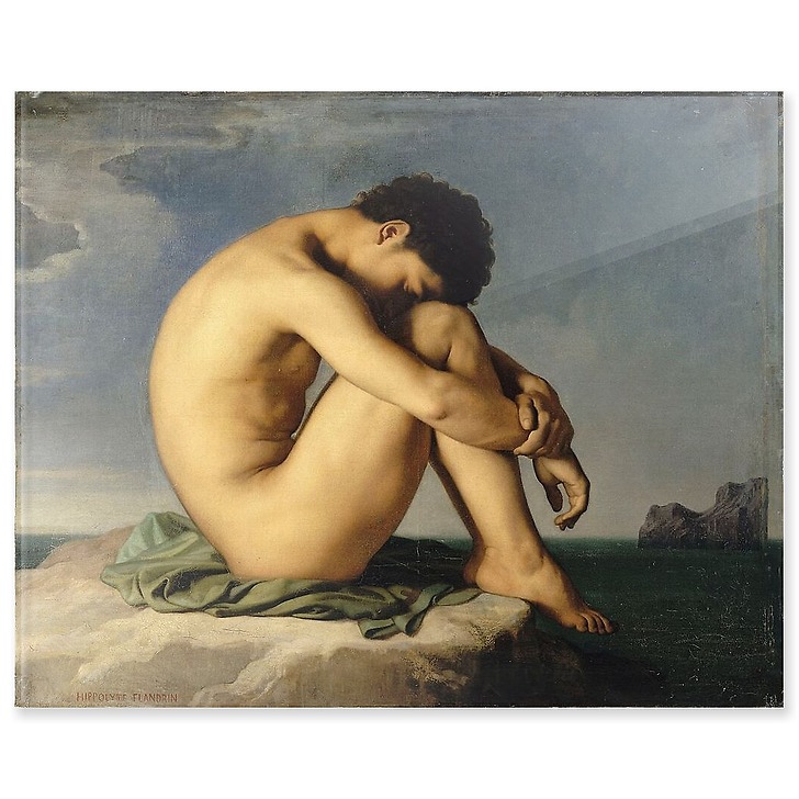 Nude Youth Sitting by the Sea (acrylic panels)