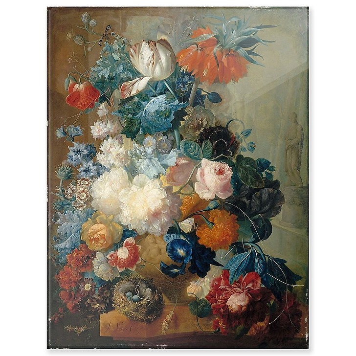 Flowers in a Vase with a Bird's Nest (acrylic panels)