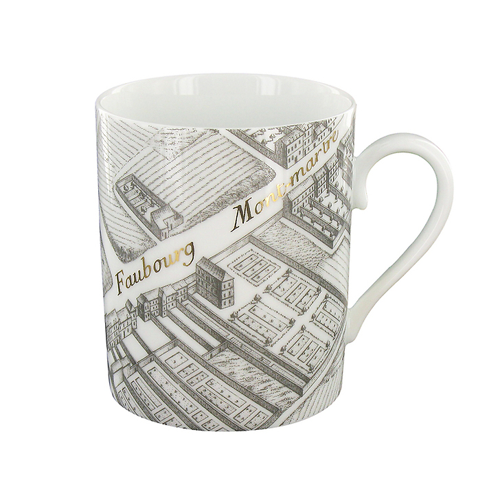 Turgot Map of Paris Mug - Gold