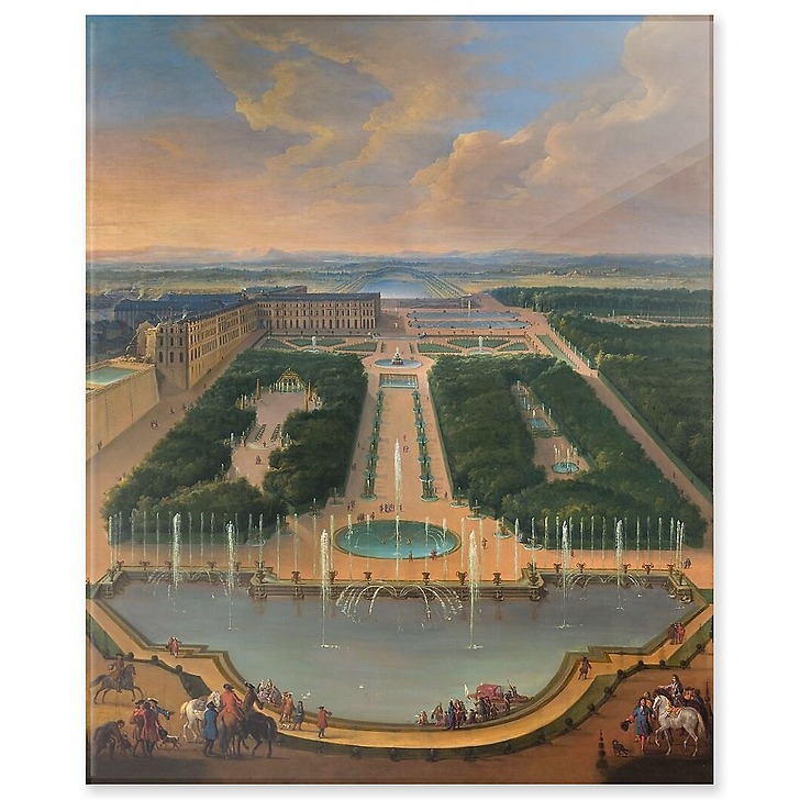 Vue du château de Versailles depuis le Bassin du Dragon et de Neptune (panneaux acryliques)