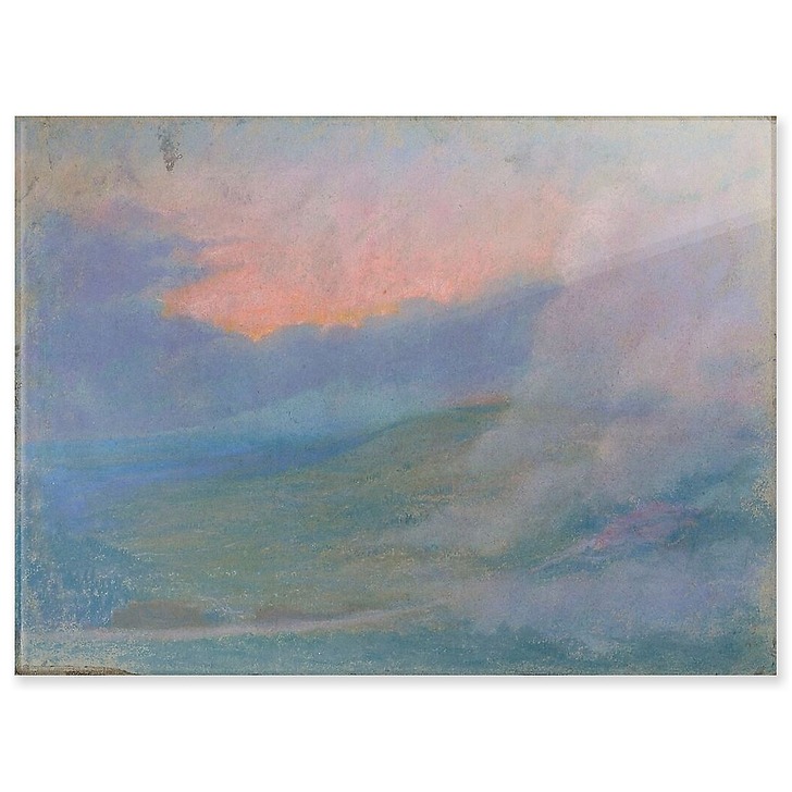 Mountain landscape at sunset with cloud effects (acrylic panels)