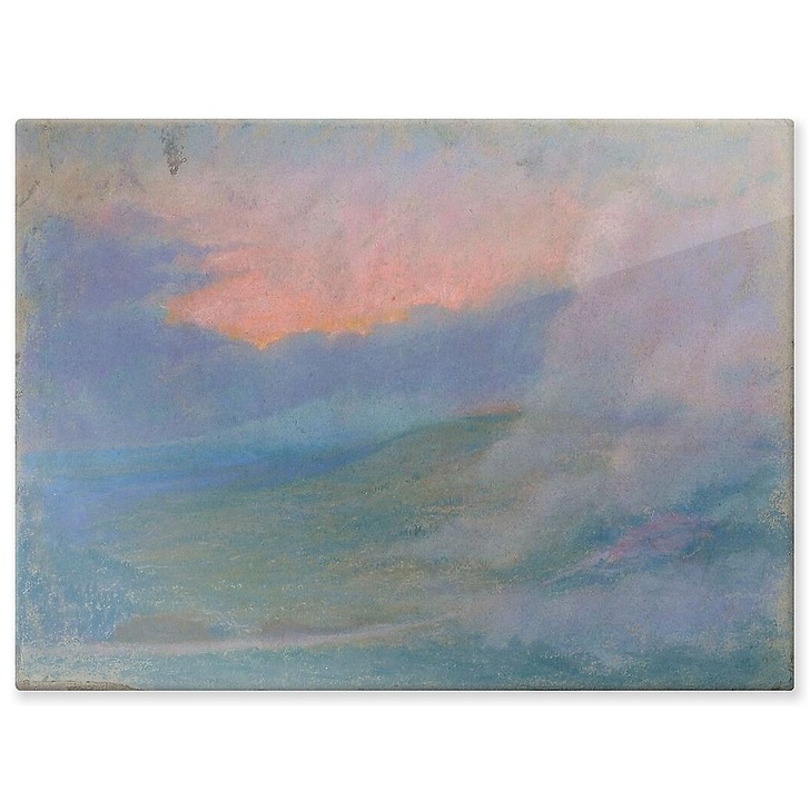 Mountain landscape at sunset with cloud effects (aluminium panels)