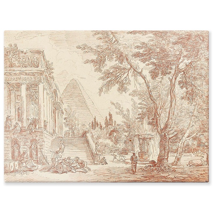 Palais et fontaine dans un parc (panneaux aluminium)
