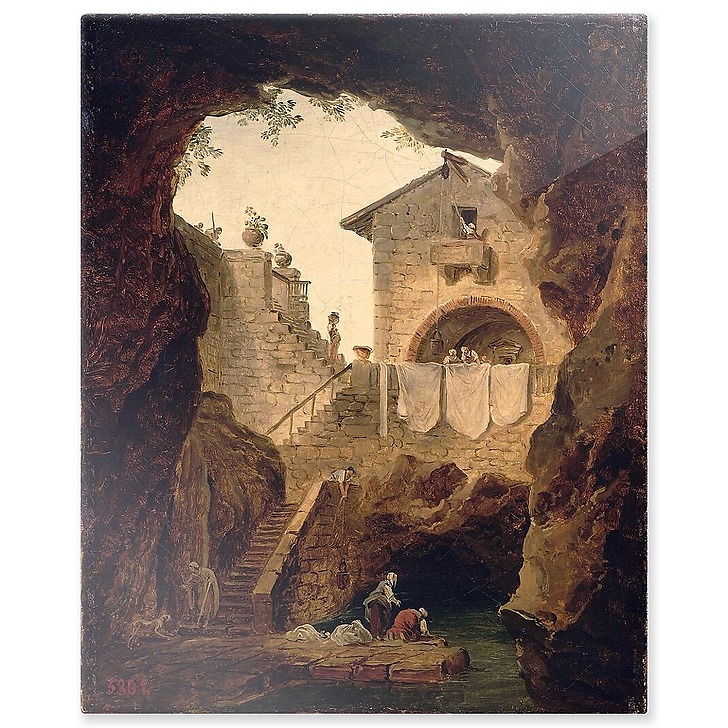 Washerwomen, the fountain under the cave (aluminium panels)