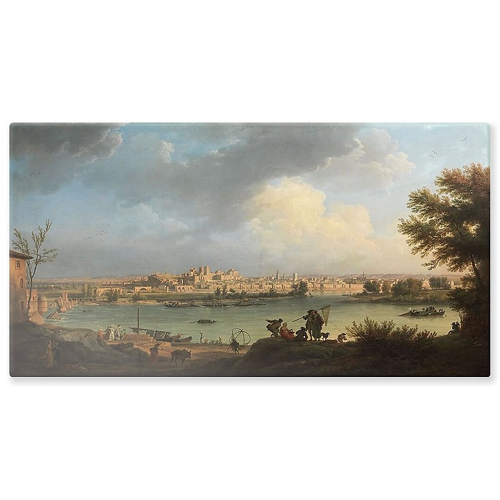 Vue d'Avignon, de la rive droite du Rhône, près de Villeneuve (panneaux aluminium)