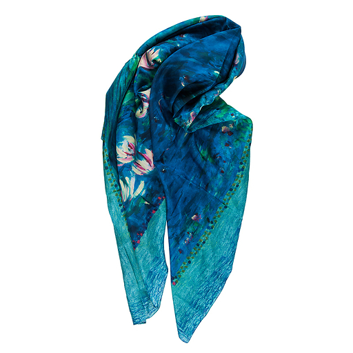 Foulard Nymphéas - Reflets verts