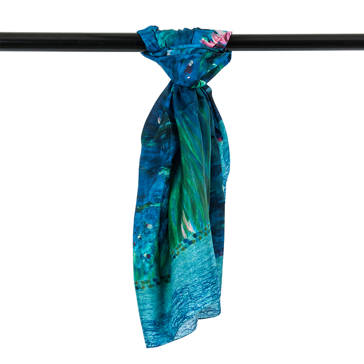 Orangerie Museum Waterlilies Scarf - Green reflections