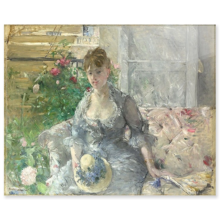 Jeune femme assise sur un sofa (détail) (panneaux acryliques)