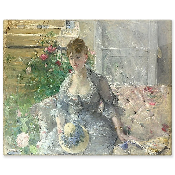 Jeune femme assise sur un sofa (détail) (panneaux aluminium)