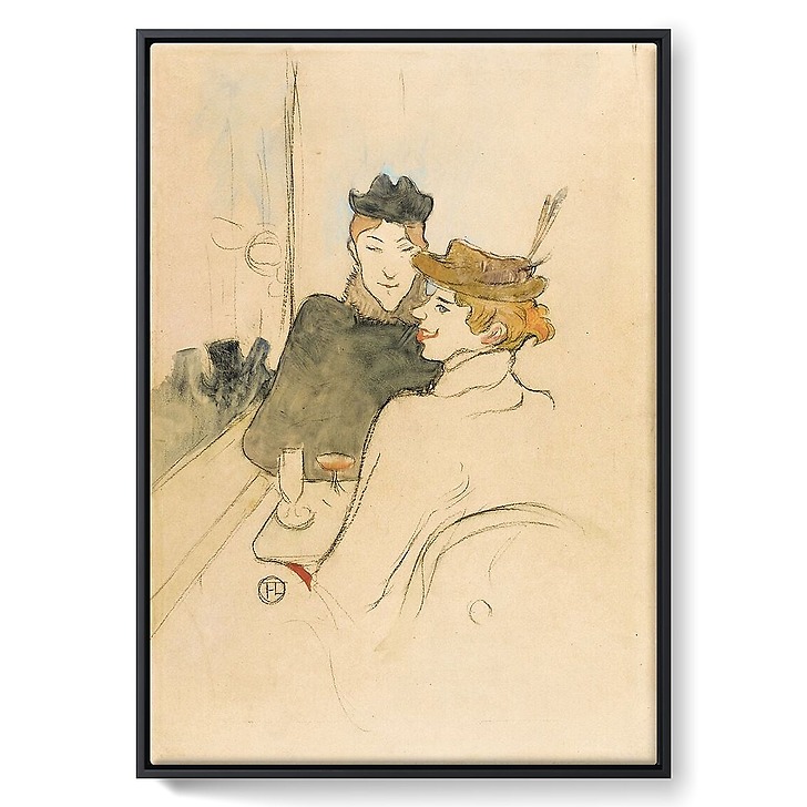 Deux femmes assises au café, 1893 (framed canvas)