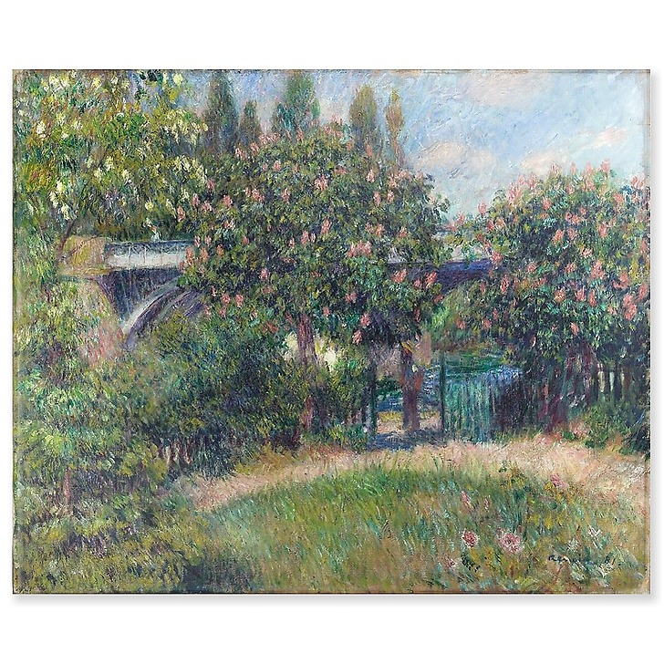 Pont du chemin de fer à Chatou ou Les Marronniers roses (panneaux acryliques)