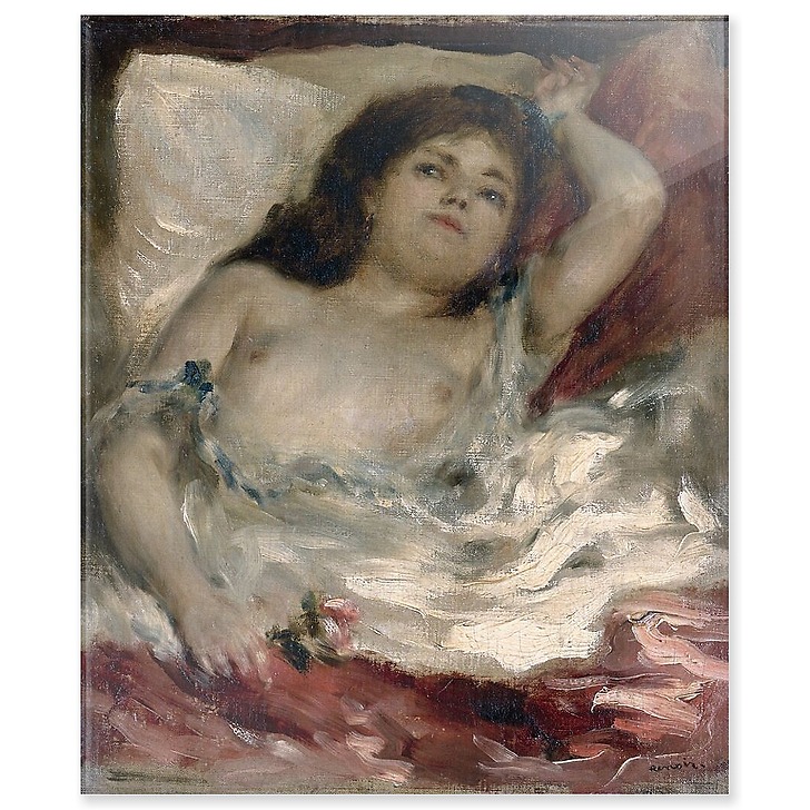 Femme demi-nue couchée: la rose (panneaux acryliques)