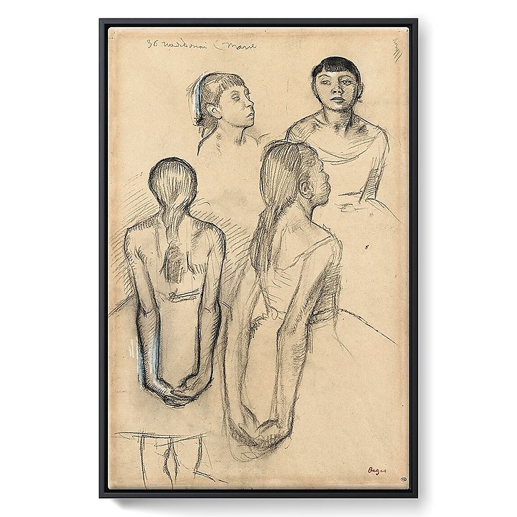 Quatre études d'une danseuse (toiles encadrées)