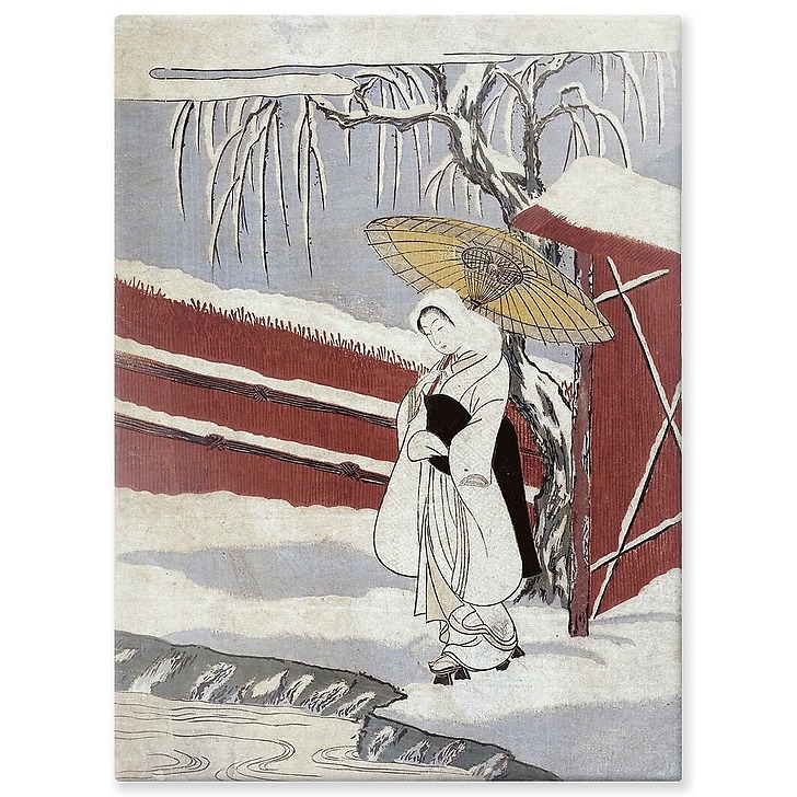 Jeune femme dans la neige, 1725-1770 (aluminium panels)