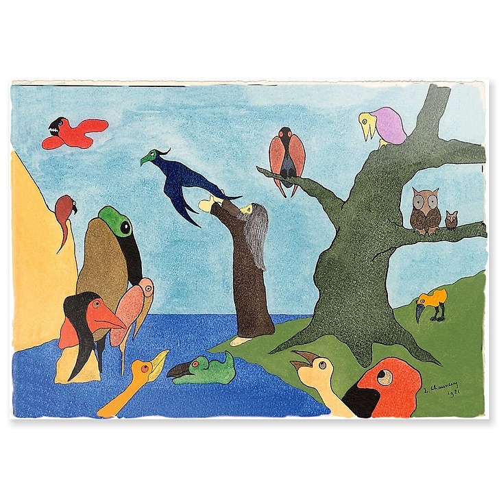 Ancien Testament « Dieu crée les oiseaux », N°9, 1921 (acrylic panels)