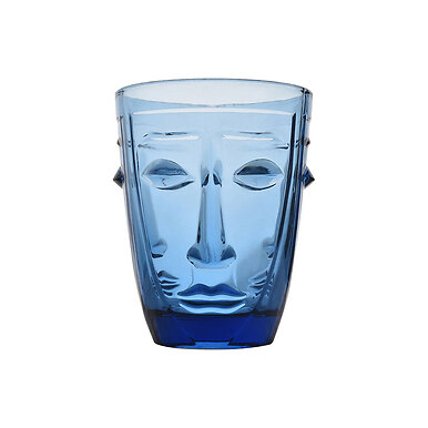 Verre à eau Visage Bleu