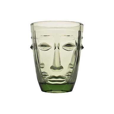 Verre à eau Visage Vert