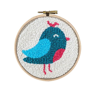 Kit Punch Needle 1 Motif - Oiseau bleu