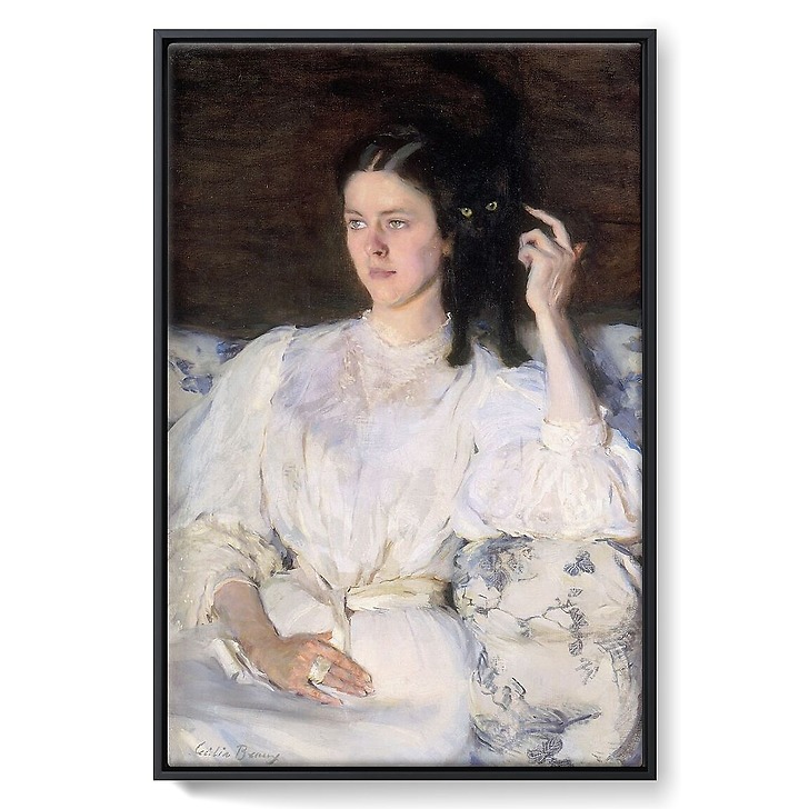 Sita et Sarita ou jeune fille au chat (framed canvas)