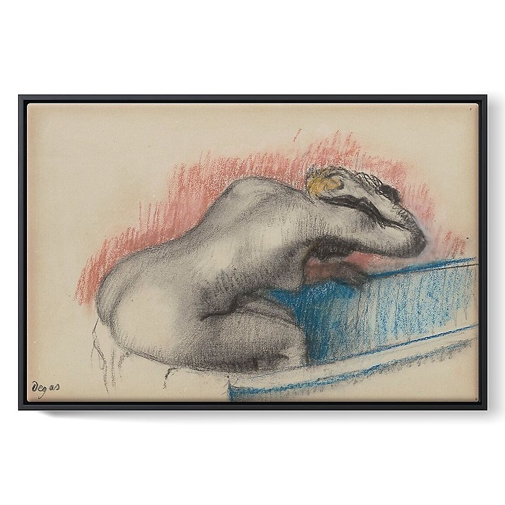 Femme se lavant dans sa baignoire (toiles encadrées)