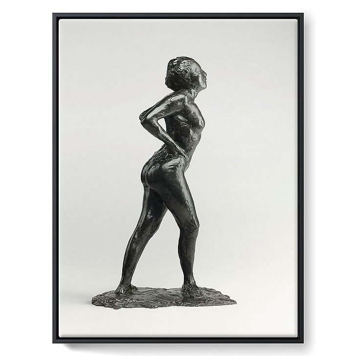 Dressed Dancer at Rest, Hands Behind Her Back, Right Leg Forward (framed canvas)