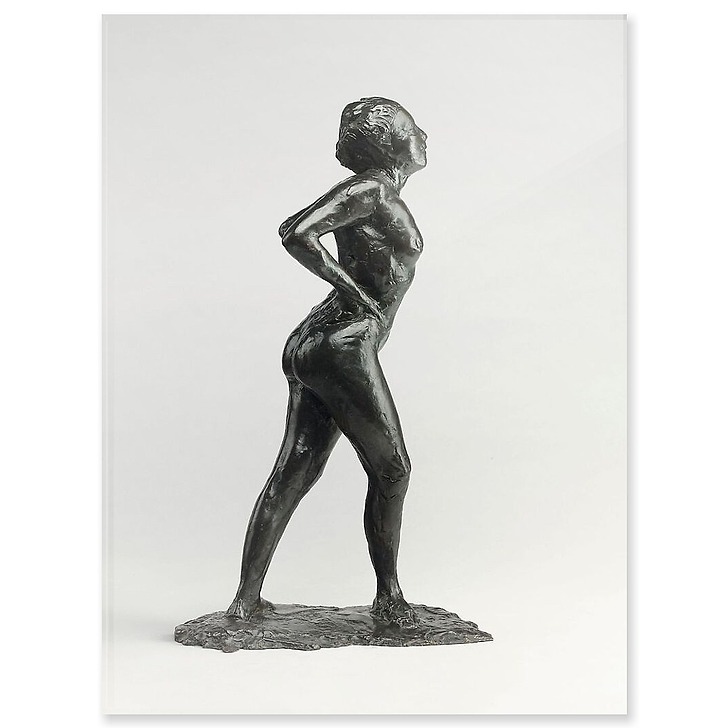 Dressed Dancer at Rest, Hands Behind Her Back, Right Leg Forward (acrylic panels)