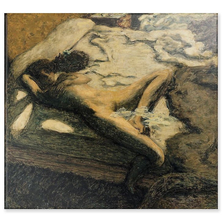 Femme assoupie sur un lit ou l'indolente ou Farniente (panneaux acryliques)