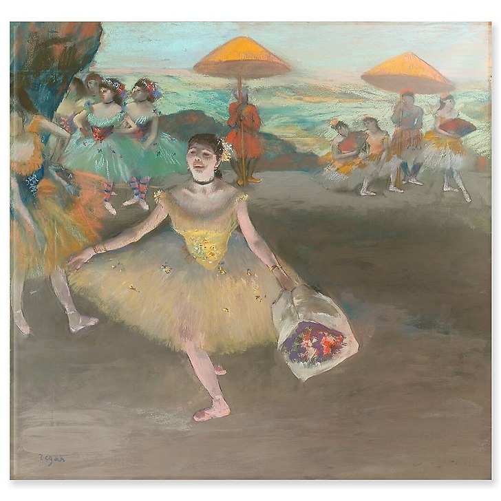 Danseuse au bouquet, saluant sur la scène (panneaux acryliques)
