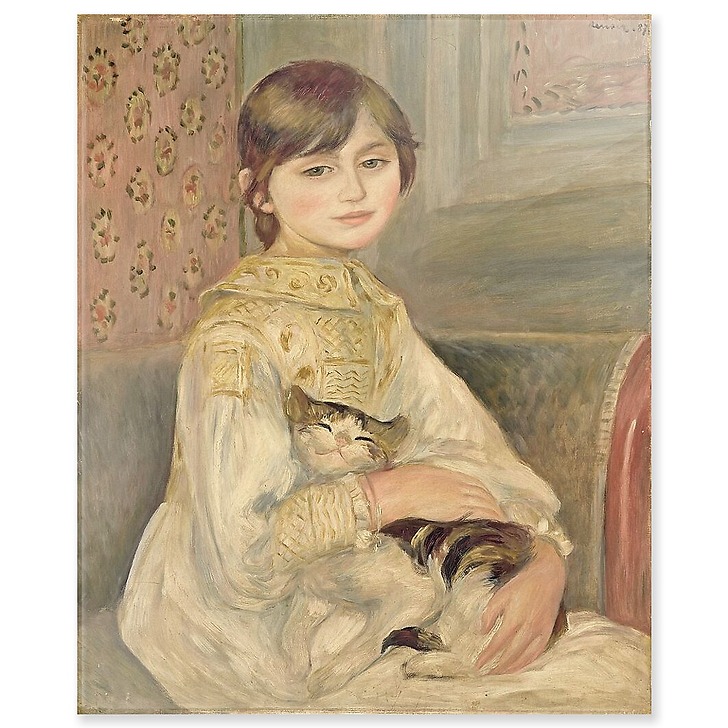 Portrait of Julie Manet or Little Girl with Cat (acrylic panels)