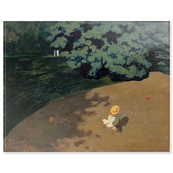 The Ball (Corner of the Park Child Playing With Ball) (acrylic panels)