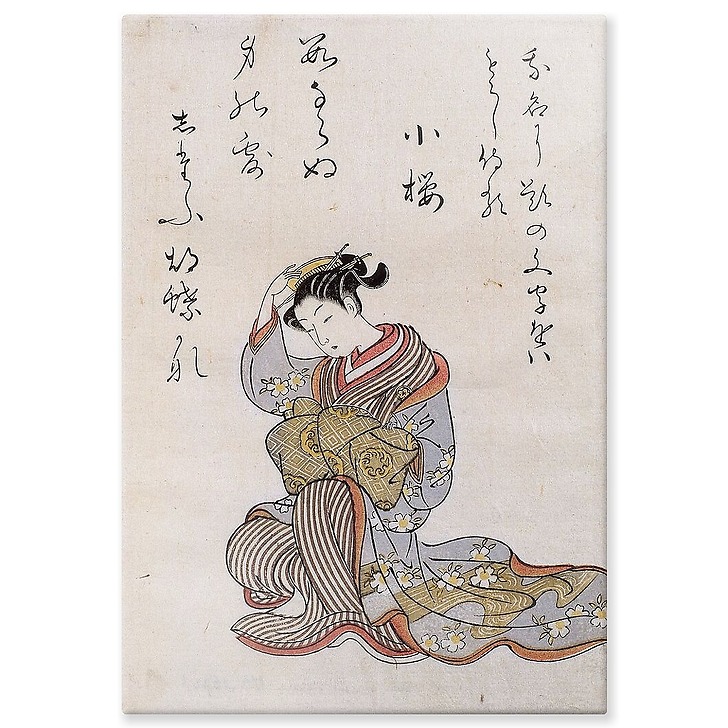 Jeune femme se fixant un peigne dans les cheveux (panneaux aluminium)