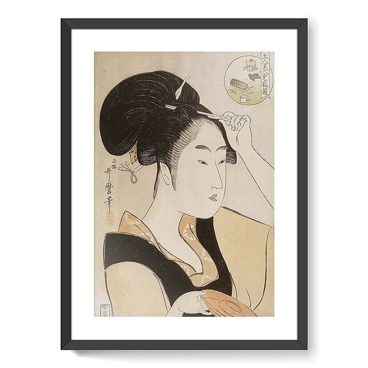 Portrait of a servant of the Suminoe tea house in Shiba (framed art prints)