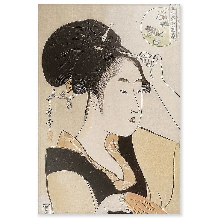 Portrait d'une servante de la maison de thé Suminoe à Shiba (panneaux acryliques)