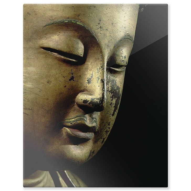 Teaching Buddha making the gesture of preaching (aluminium panels)