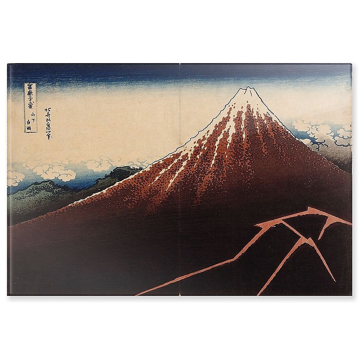 Le Mont Fuji sous l'orage avec des éclairs (panneaux acryliques)