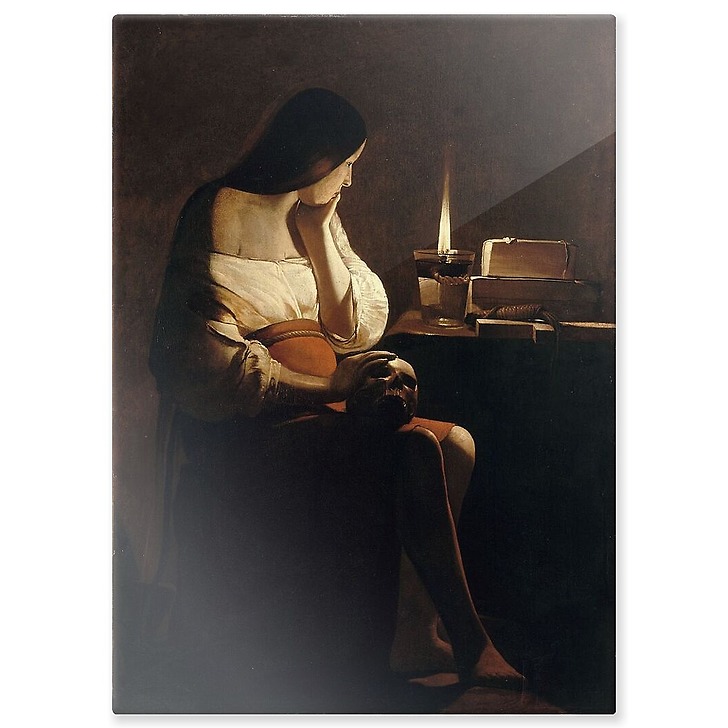 Mary Magdalene with a night light (aluminium panels)